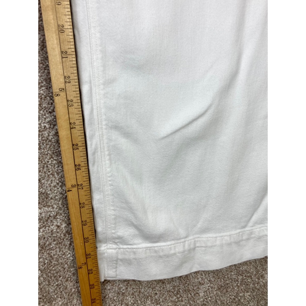 American Eagle Super High Rise Baggy Wide Leg Cargo Jeans Womens Sz 12 White Y2K - Picture 9 of 11